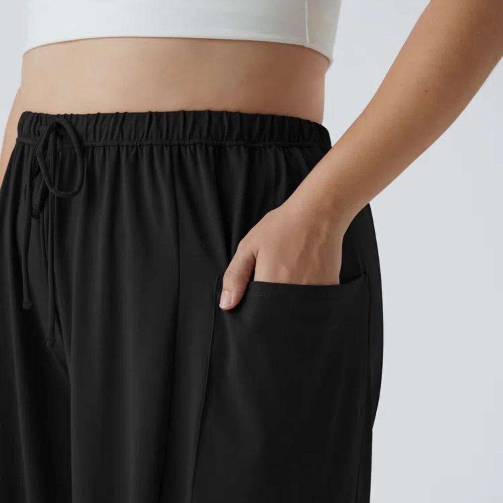 HALARA Black Wide Leg Pull-On Pants - Picture 3 of 5